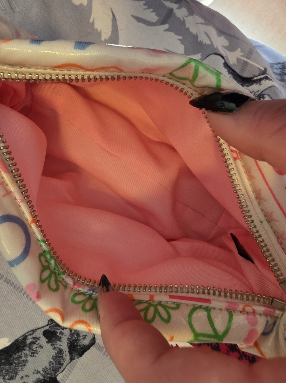 Coach White/Multicolor Butterfly Graffitti Baguette Bag with Matching Wristlet - Picture 3 of 10